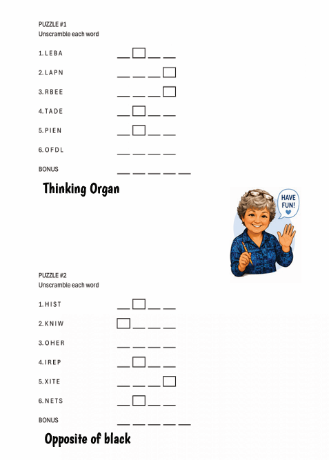 EASY JUMBLE PUZZLE BOOK
