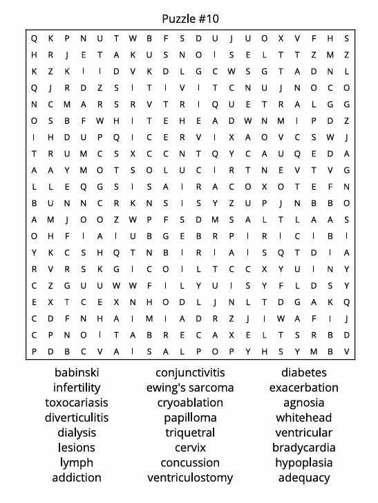MEDICAL TERMINOLOGY WORD SEARCH BOOK